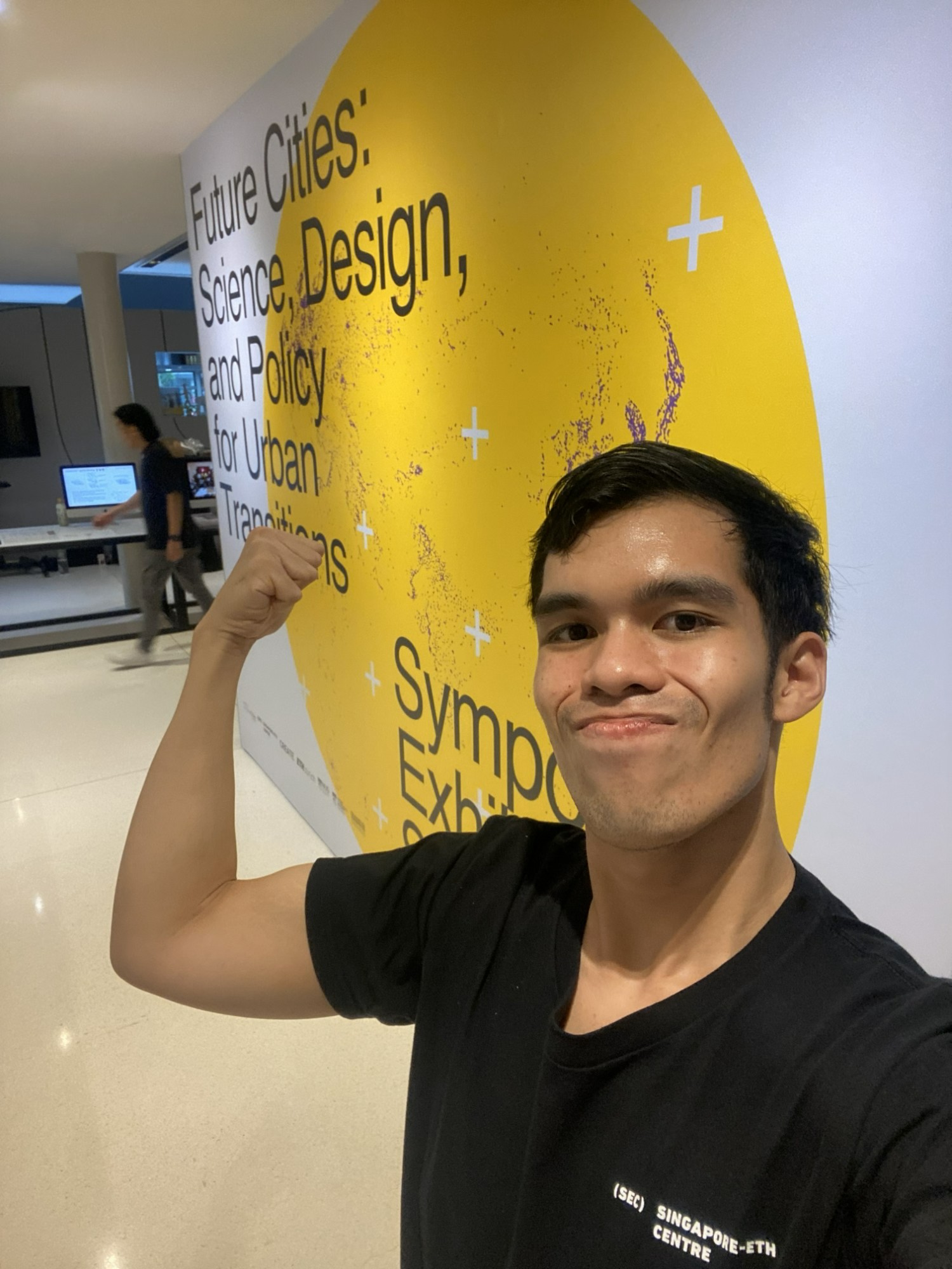 Joshua VARGAS at the National Design Centre during setup of the Future Cities Exhibition 2025.