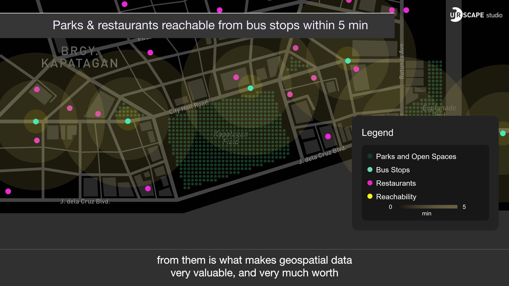 Screenshot of the ur-scape studio learning platform.